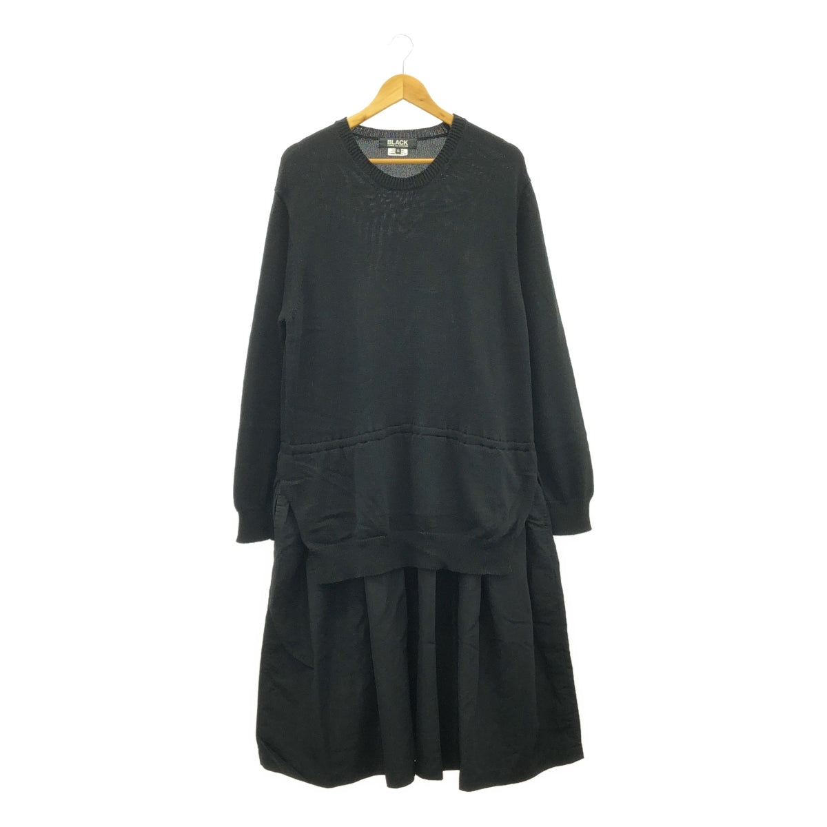 BLACK COMME des GARCONS / ブラックコムデギャルソン | 2021AW | 異素材 切替 ニット ドッキング ワンピース | S | ブラック | レディース