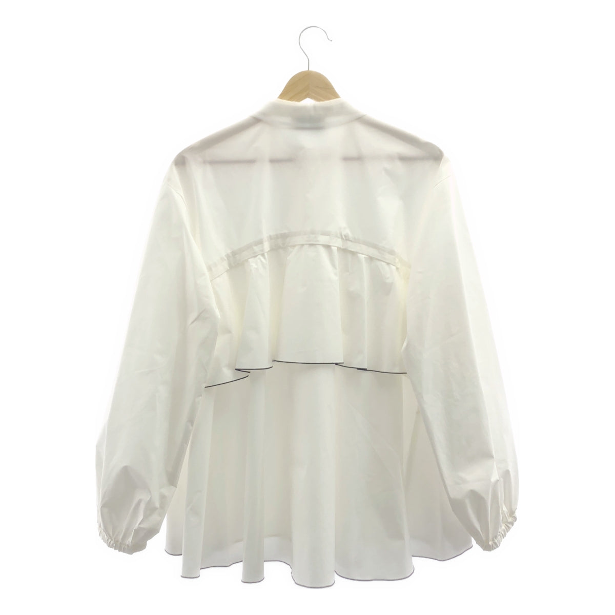 [新品] UNITED ARROWS | 2024SS | 滾邊後背荷葉邊襯衫 | F碼 | 白色 | 女款