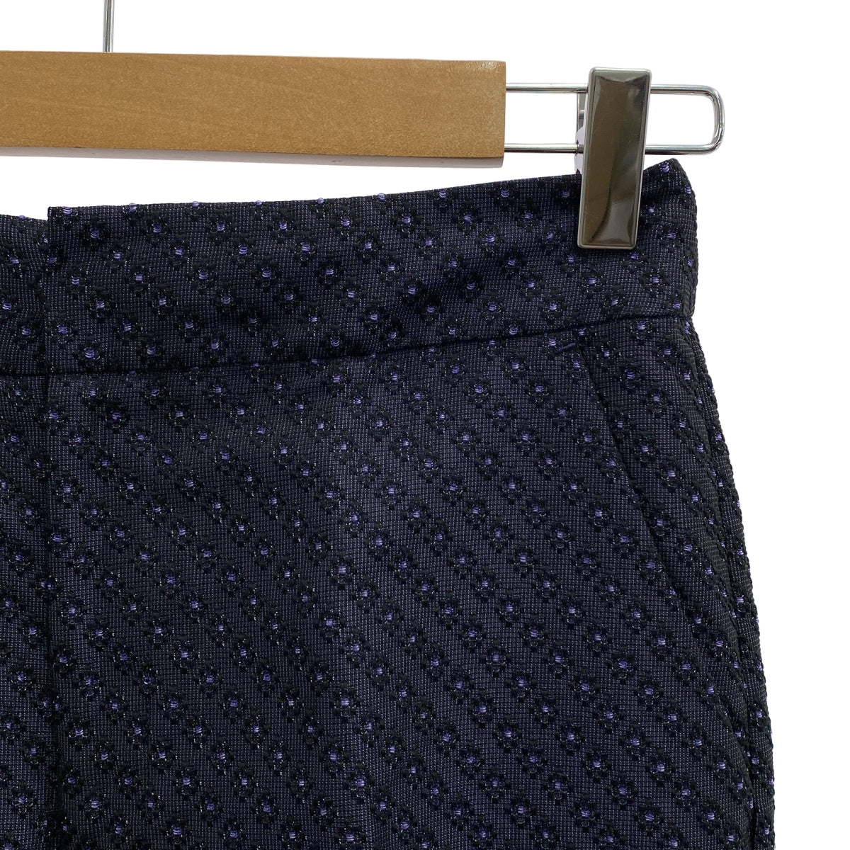 [狀況極佳] LE CIEL BLEU | 提花中心壓制休閒褲 / 全襯裡 | 尺寸 36 | 海軍藍 | 女款