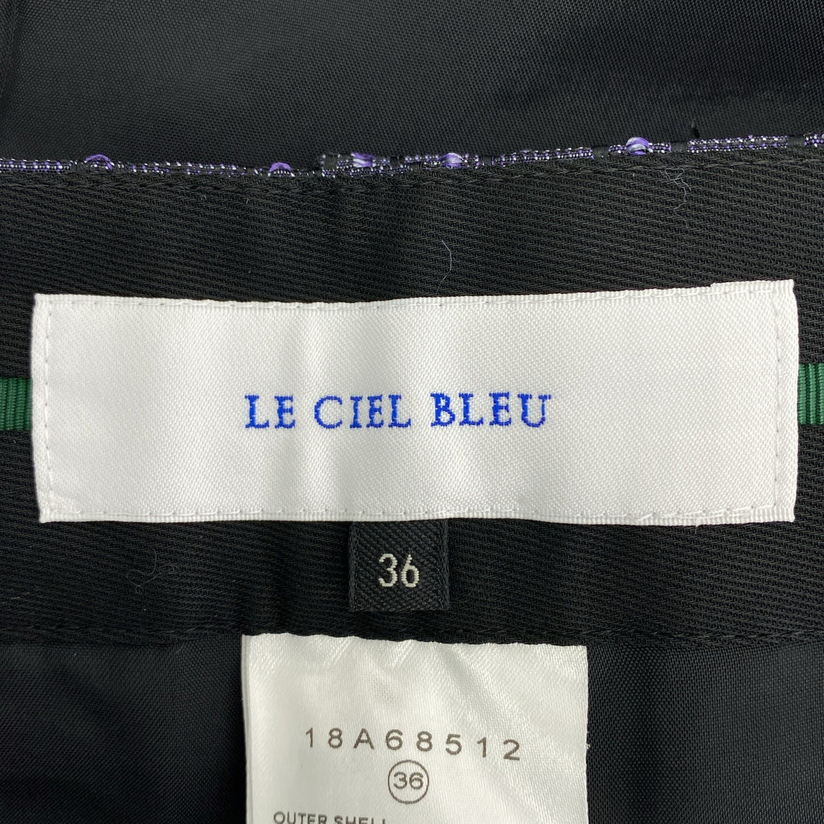 【美品】  LE CIEL BLEU / ルシェルブルー | ジャガード センタープレス スラックス パンツ / 総裏地 | 36 | ネイビー | レディース