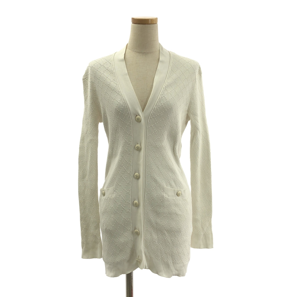 CHANEL / 샤넬 | 코튼 코코 마크 버튼 롱 가디건 | 36 | 여성