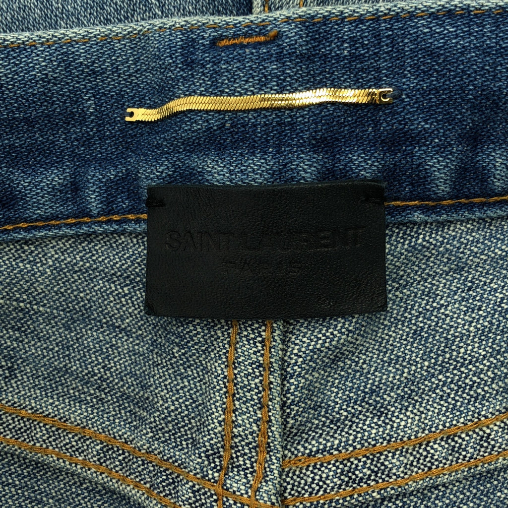SAINT LAURENT PARIS / 생로랑 파리 | 데미지 가공 데님 팬츠 | 24 | 인디고 | 여성