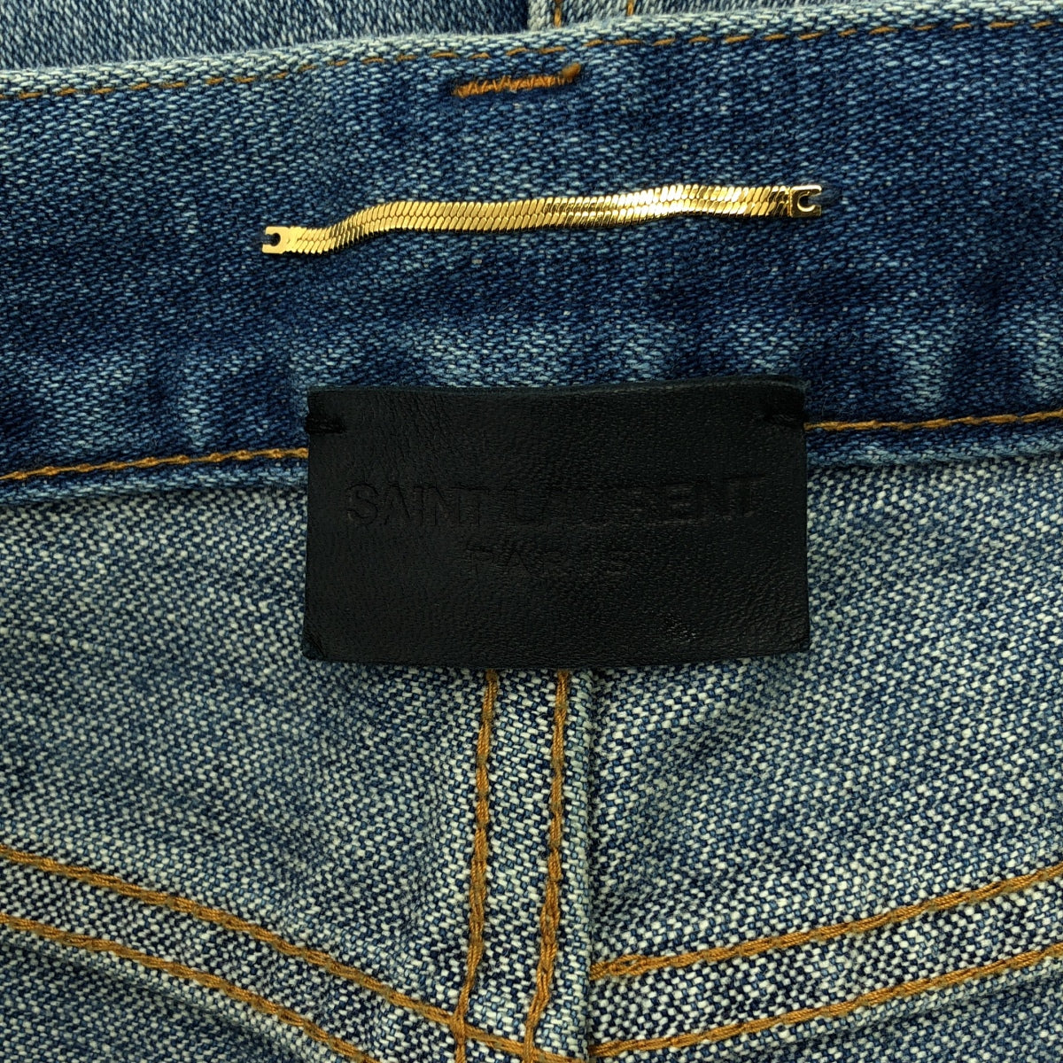 SAINT LAURENT PARIS / 생로랑 파리 | 데미지 가공 데님 팬츠 | 24 | 인디고 | 여성
