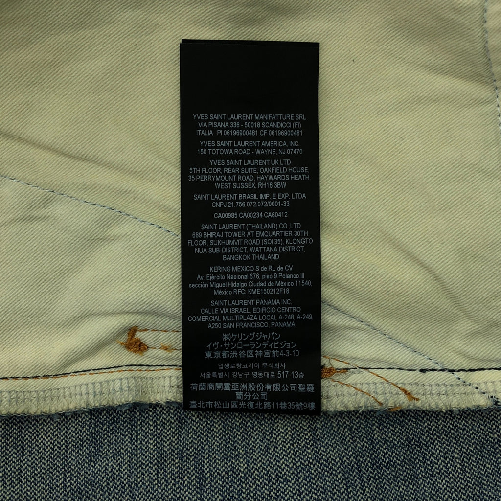 SAINT LAURENT PARIS / 생로랑 파리 | 데미지 가공 데님 팬츠 | 24 | 인디고 | 여성