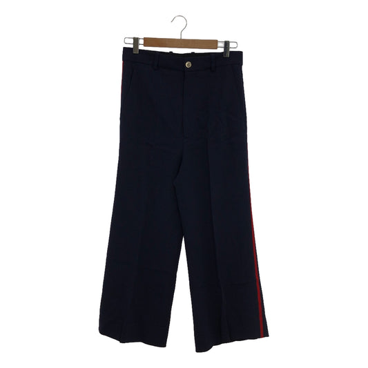 GUCCI | 2018 | Web Line Rayon Trouser Pants | 42 | Navy/Red | Women's