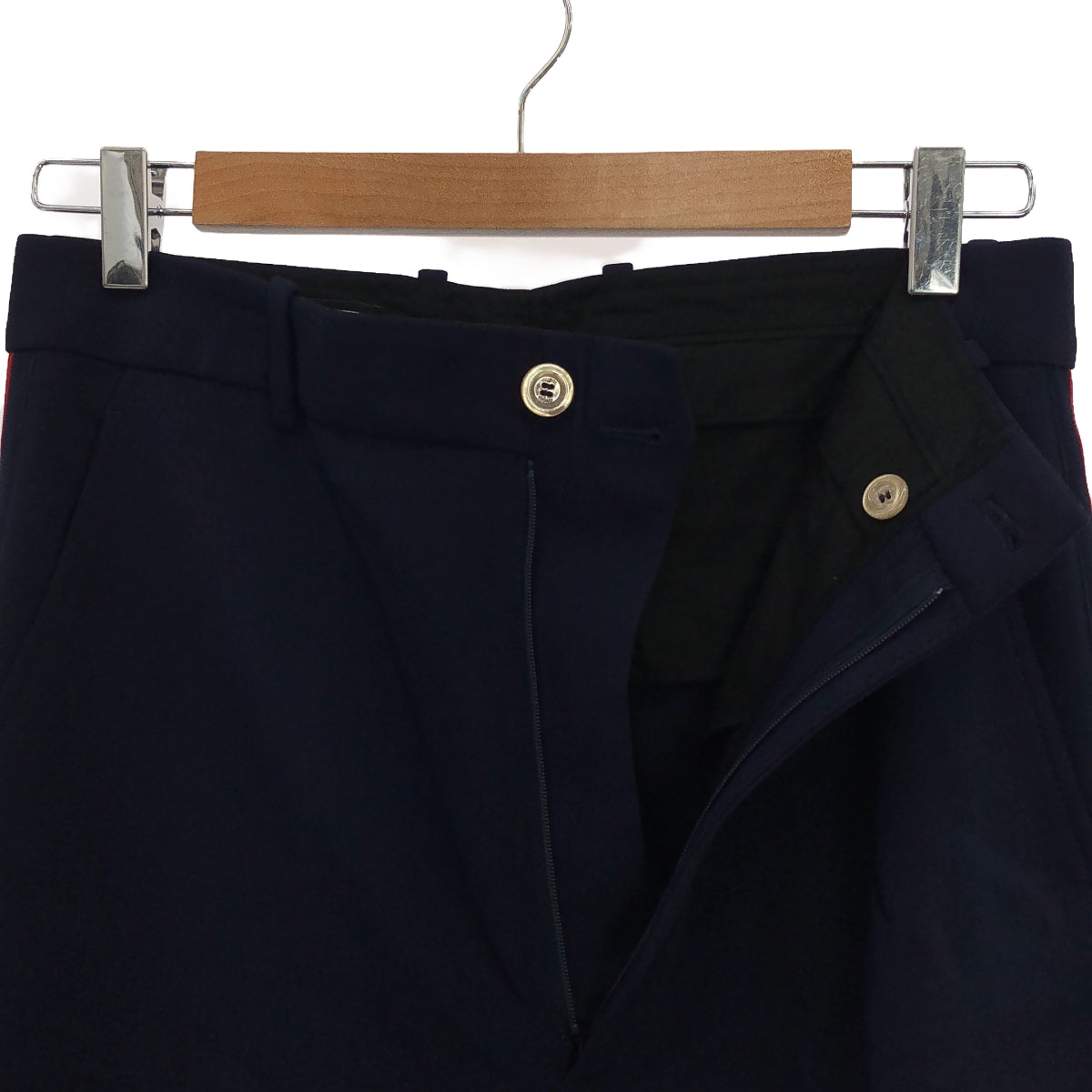 GUCCI / 구찌 | 2018 | 웹 라인 레이온 트라우저 바지 | 42 | 네이비/레드 | 여성