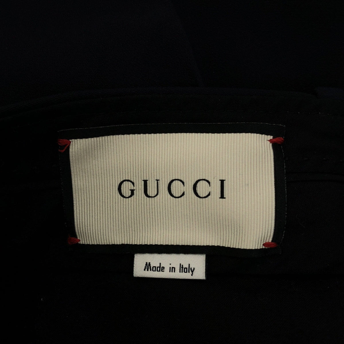 GUCCI / グッチ | 2018 | ウェブライン レーヨントラウザーパンツ | 42 | ネイビー/レッド | レディース