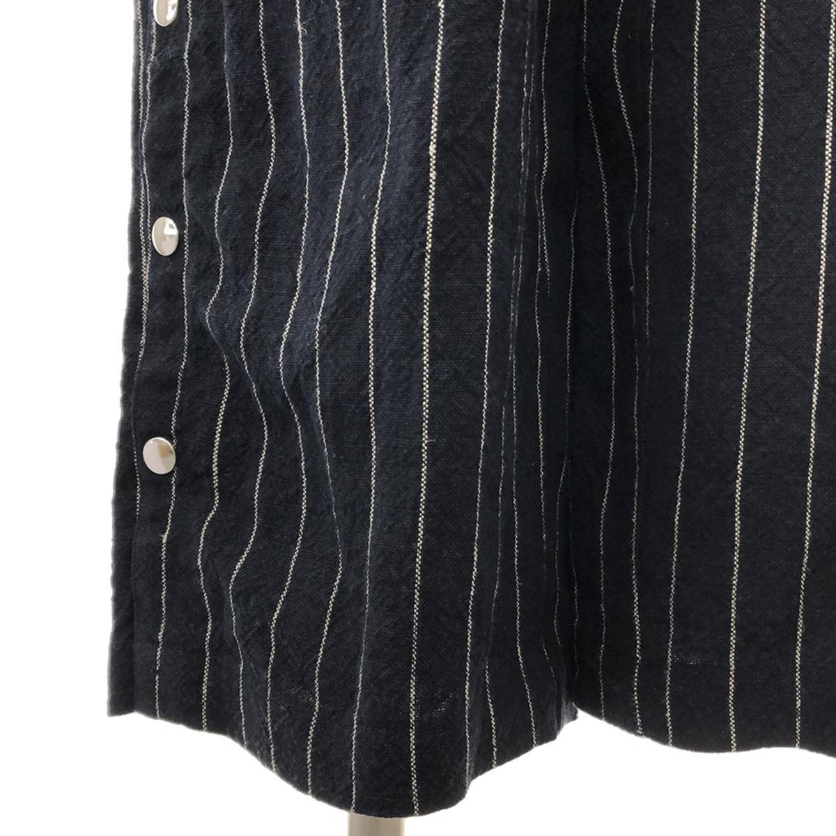 Uhr | Linen Striped All-in-One | 38 | Navy/Ivory | Women's