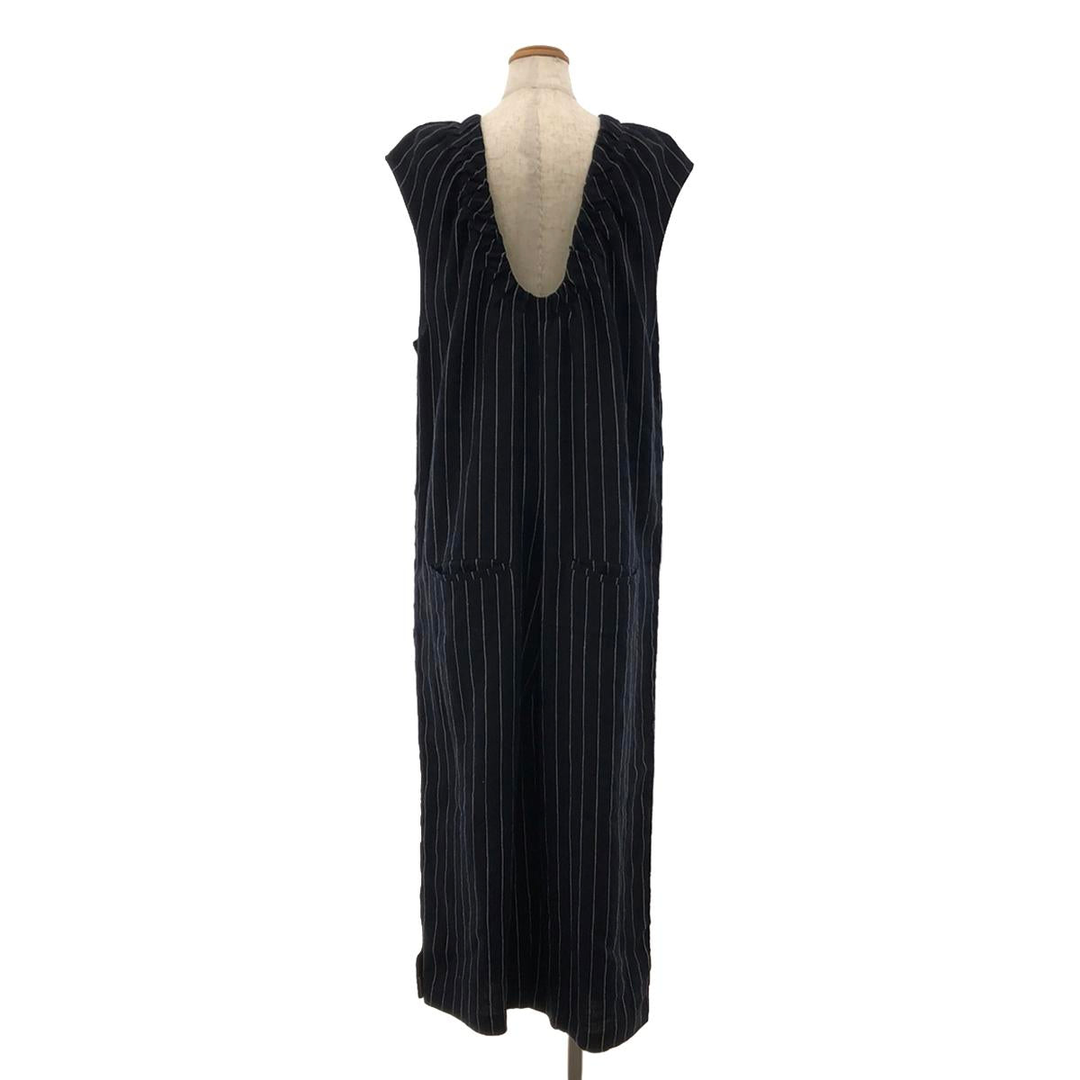 Uhr | Linen Striped All-in-One | 38 | Navy/Ivory | Women's