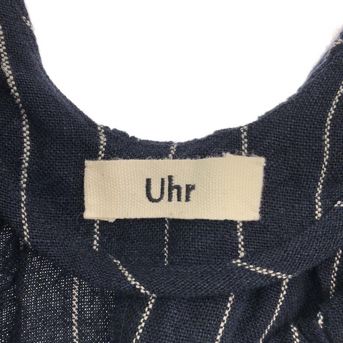 Uhr | Linen Striped All-in-One | 38 | Navy/Ivory | Women's