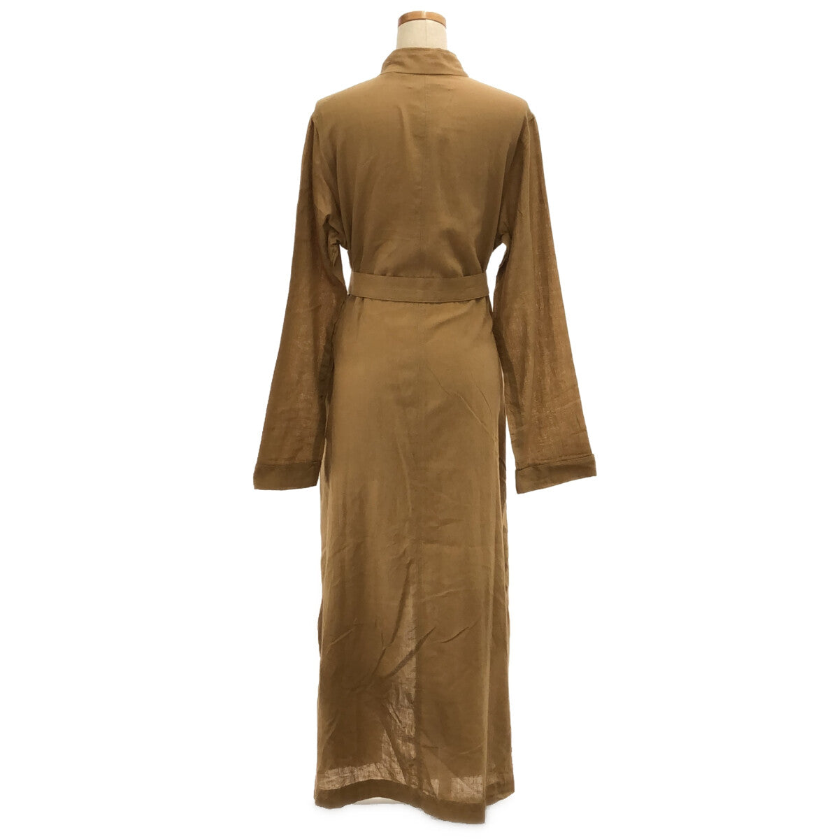 [New] NOWOS | Long gown with belt, cotton long gown coat | M | beige | Women's