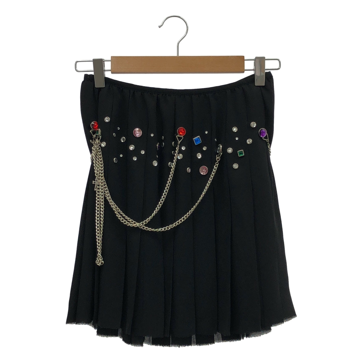 JUNYA WATANABE MAN PINK / 준야와타나베만 핑크 | 2003SS | 비쥬 체인 디자인 주름 미니 스커트 | S | 여성