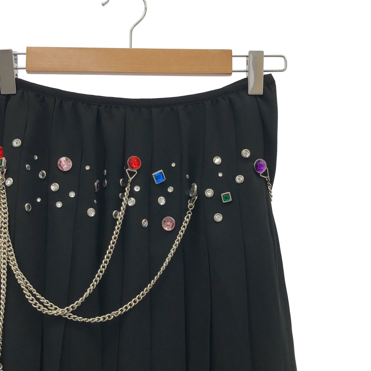 JUNYA WATANABE MAN PINK / 준야와타나베만 핑크 | 2003SS | 비쥬 체인 디자인 주름 미니 스커트 | S | 여성