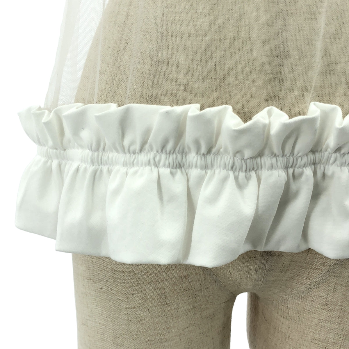 【美品】  noir kei ninomiya / ノワールケイニノミヤ | 2025SS | ナイロンチュール 綿ポンチ カットソー | S | ホワイト | レディース