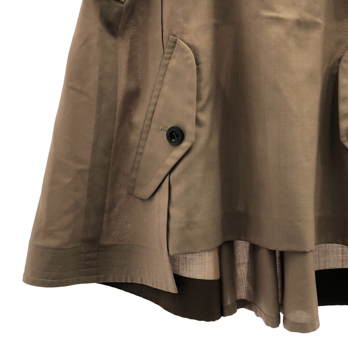 sacai / サカイ | ハーフスリーブ ドッキング ニット カットソー | 2 | カーキ / ベージュ | レディース