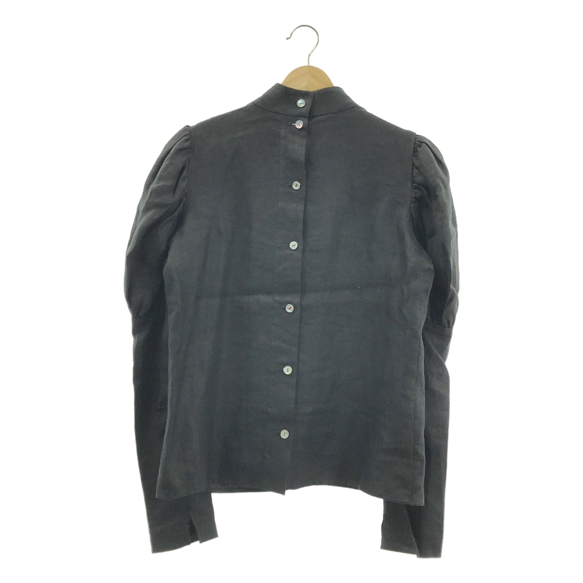 ERiKOKATORi / 에리코 카토리 | linen puff sleeve blouse 린넨 퍼프 슬리브 셔츠 블라우스 | F | 블랙 | 여성