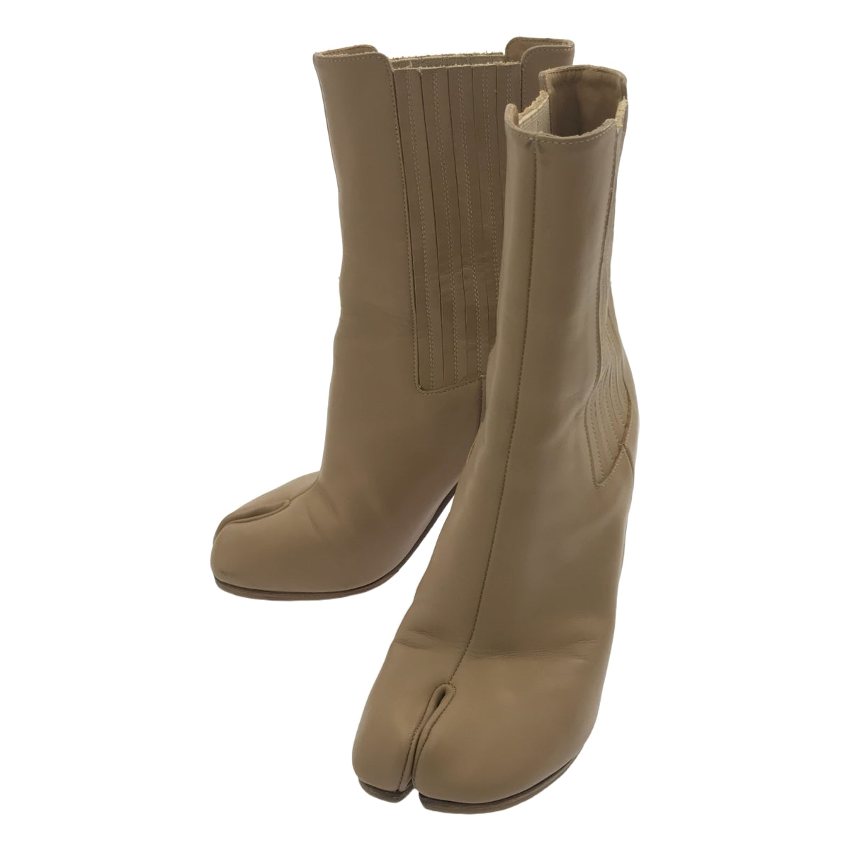 Maison Margiela / メゾンマルジェラ | Tabi タビ サイドゴア クレープソール ヒール ショートブーツ | 35 | ベージュ | レディース