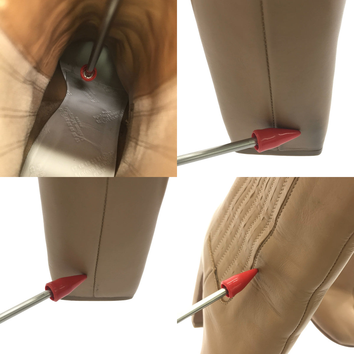 Maison Margiela / メゾンマルジェラ | Tabi タビ サイドゴア クレープソール ヒール ショートブーツ | 35 | ベージュ | レディース