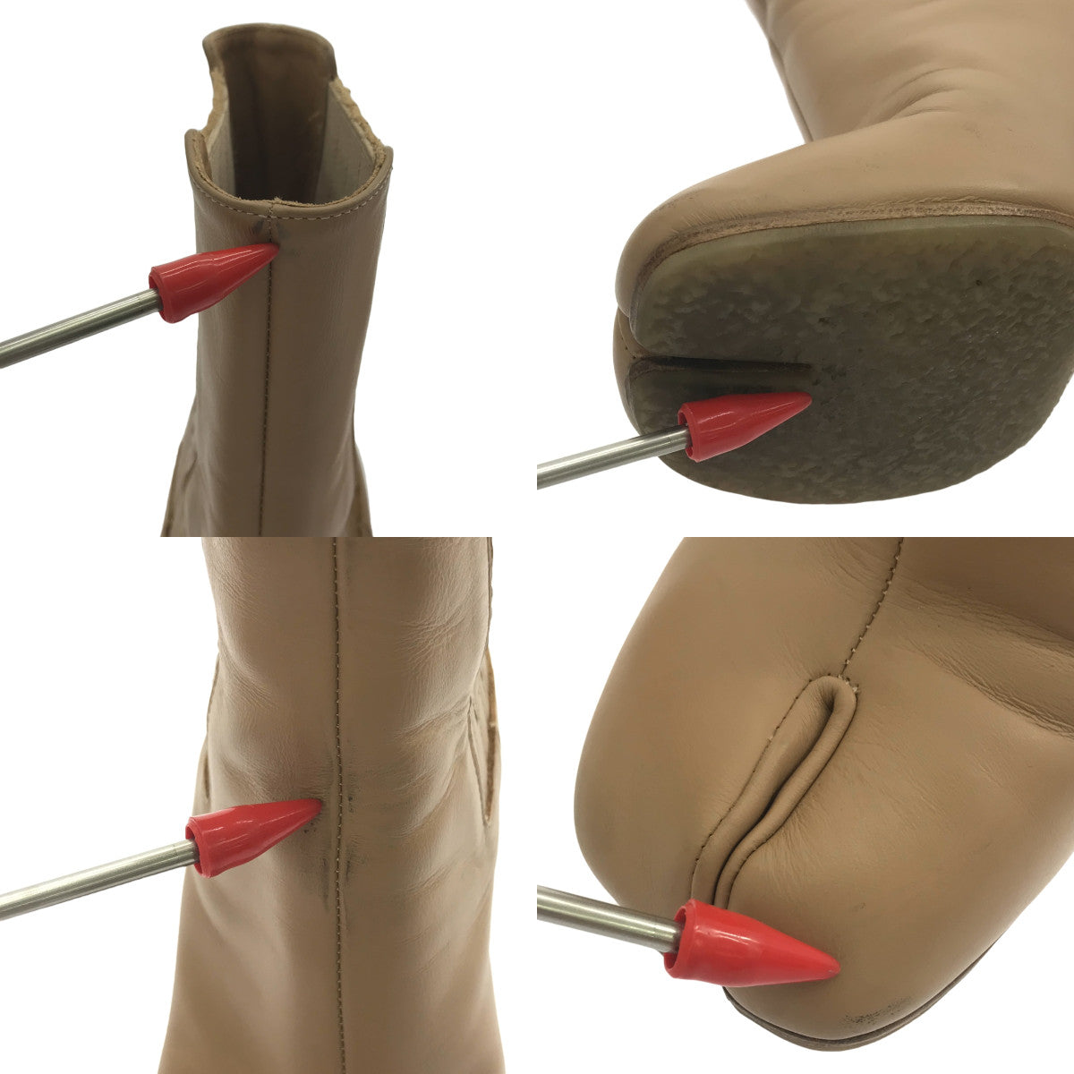 Maison Margiela / メゾンマルジェラ | Tabi タビ サイドゴア クレープソール ヒール ショートブーツ | 35 | ベージュ | レディース