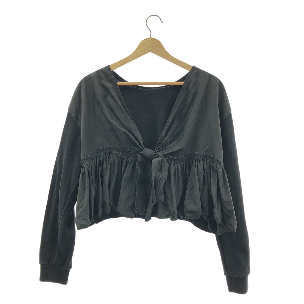 3.1 Phillip Lim / スリーワンフィリップリム | 異素材 バック リボン ギャザー トップス | S | ブラック | レディース