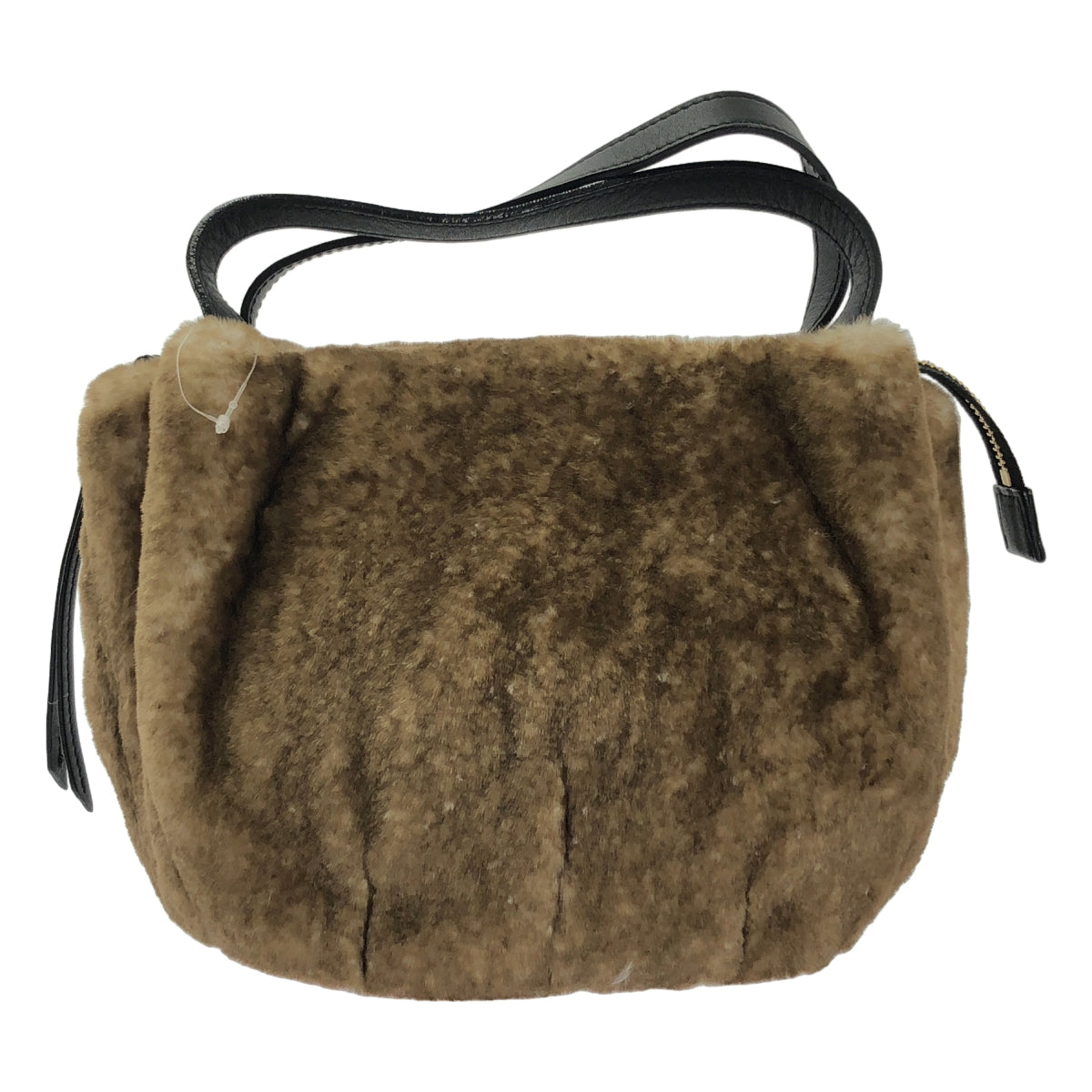 [狀況極佳] VIOLAd'ORO | 生態皮草兩手提/肩背包 | 棕色/黑色 | 女款