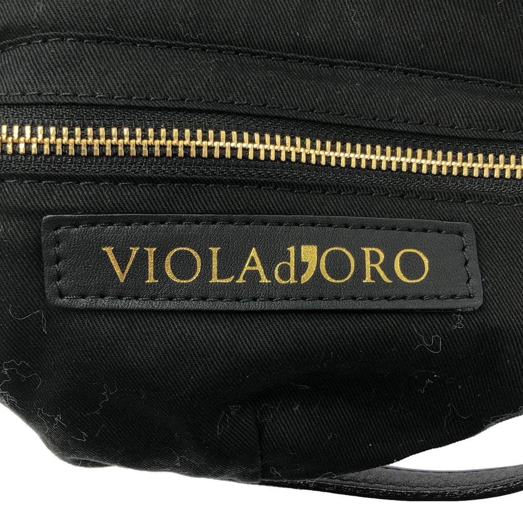 [狀況極佳] VIOLAd'ORO | 生態皮草兩手提/肩背包 | 棕色/黑色 | 女款