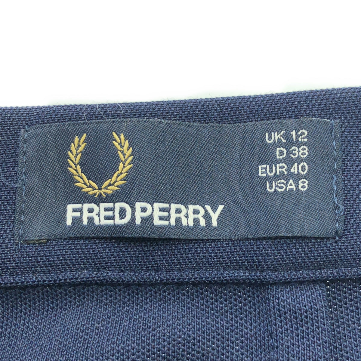 FRED PERRY / フレッドペリー | バックジップ トラックスカート | UK12 | ネイビー | レディース