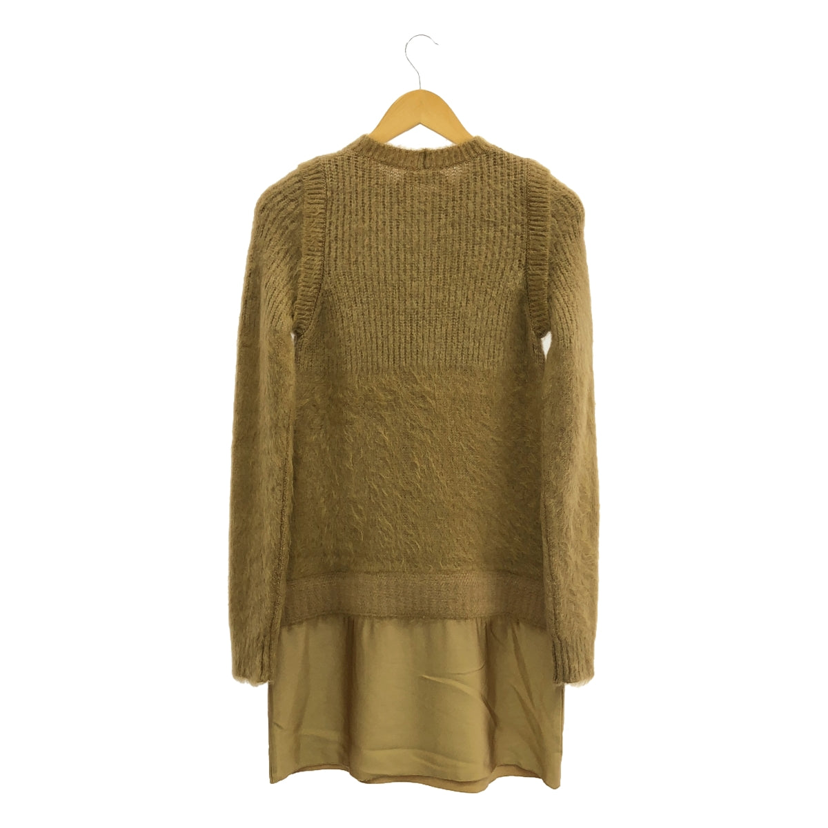 N°21 / ヌメロヴェントゥーノ | ウール ナイロン 切替 ニット ワンピース | 38 | ブラウン | レディース