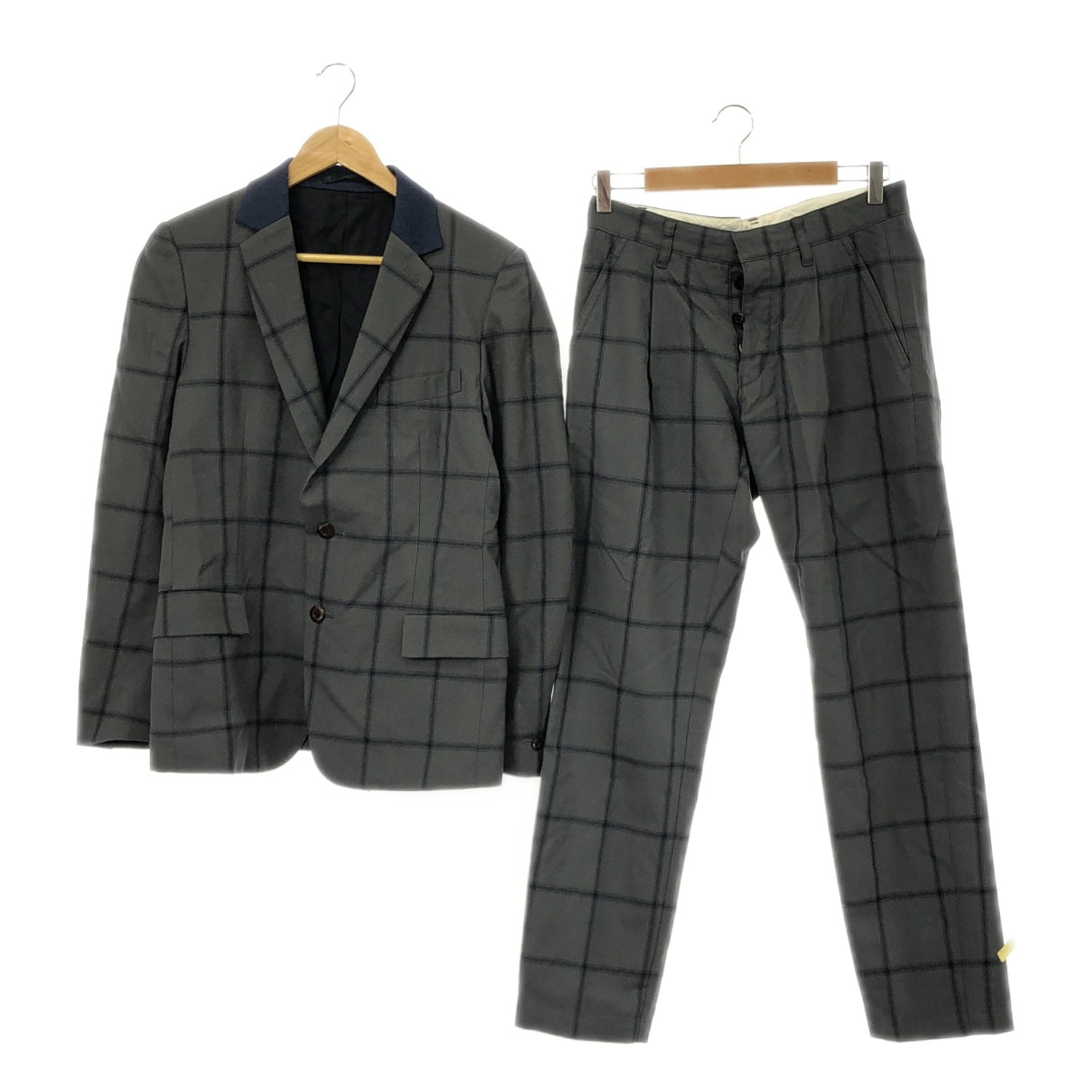 ATTACHMENT | Set-up Wool Windowpane Check 2B Tailored Jacket/Slacks | 2 | Grey | Men's