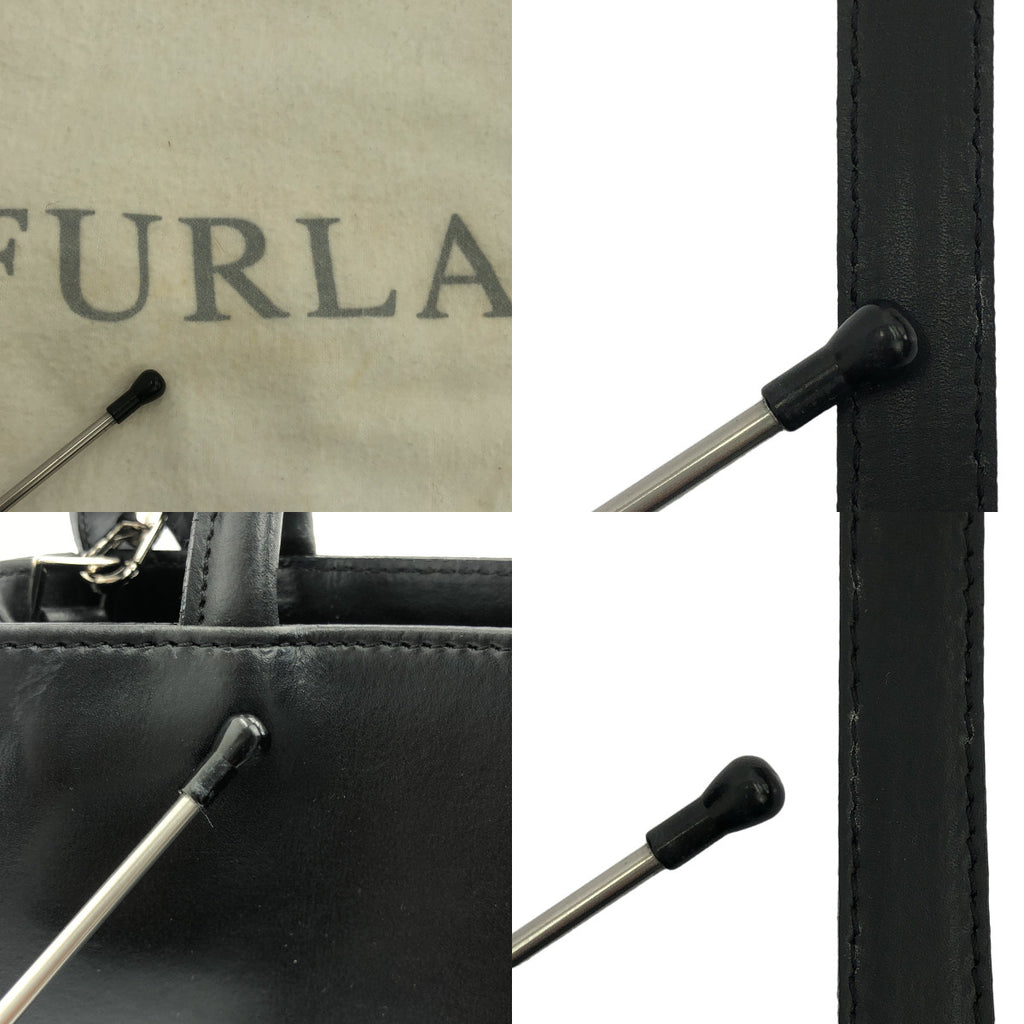 FURLA / フルラ | ロゴ レザー 2WAY ショルダー ハンドバッグ | ブラック | レディース