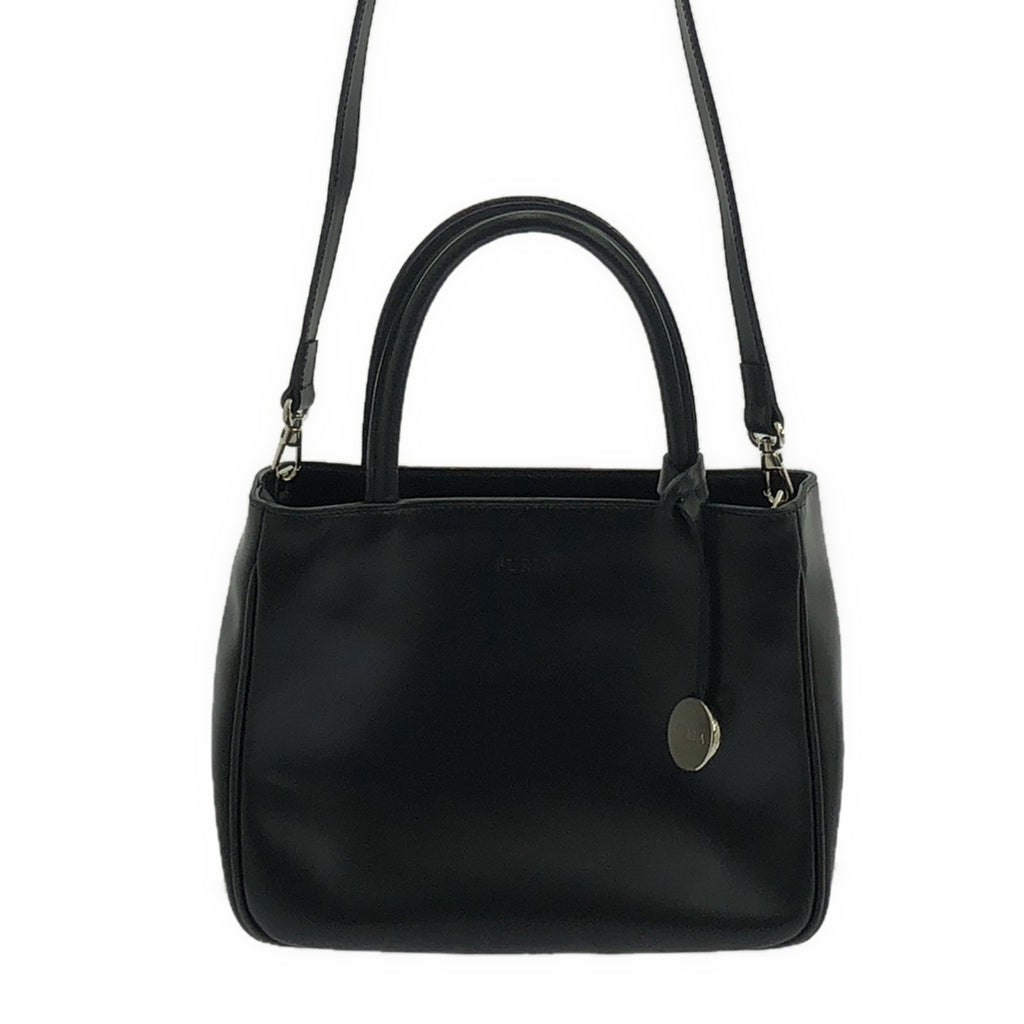 FURLA / フルラ | ロゴ レザー 2WAY ショルダー ハンドバッグ | ブラック | レディース