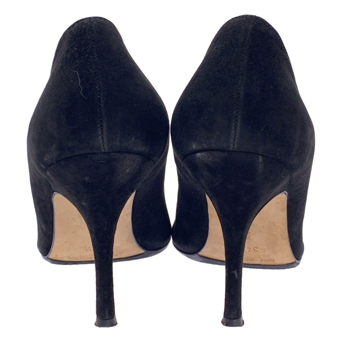 MANOLO BLAHNIK / 마노로 브라니크 | 스웨이드 가죽 포인티드 투 힐 펌프스 | 34 1/2 | 블랙 | 여성