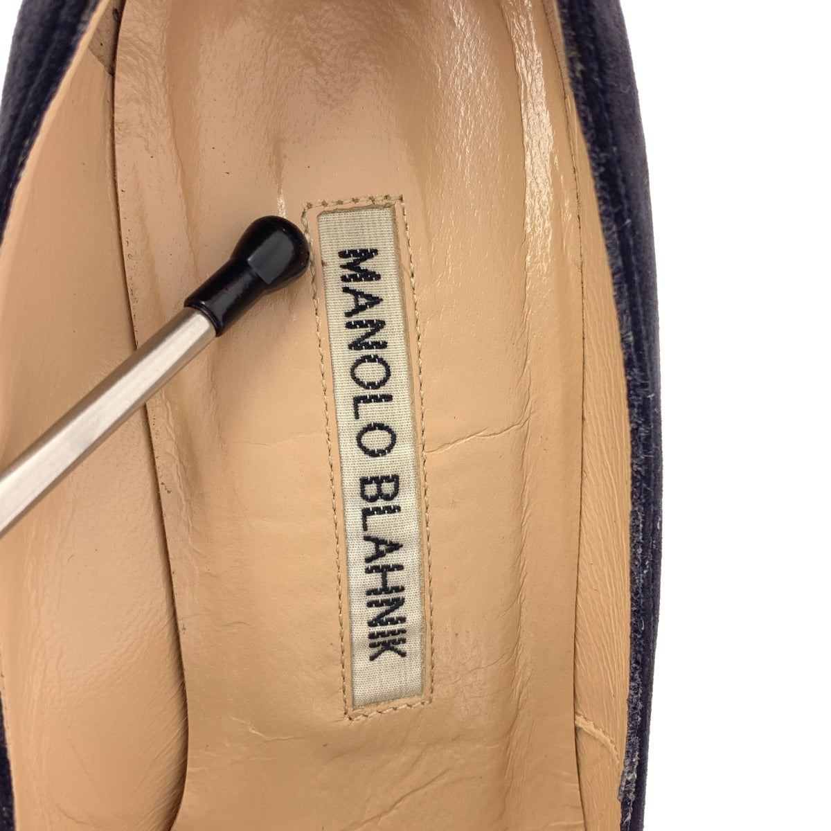 MANOLO BLAHNIK / マノロブラニク | スエードレザー ポインテッドトゥ ヒール パンプス | 34 1/2 | ブラック | レディース