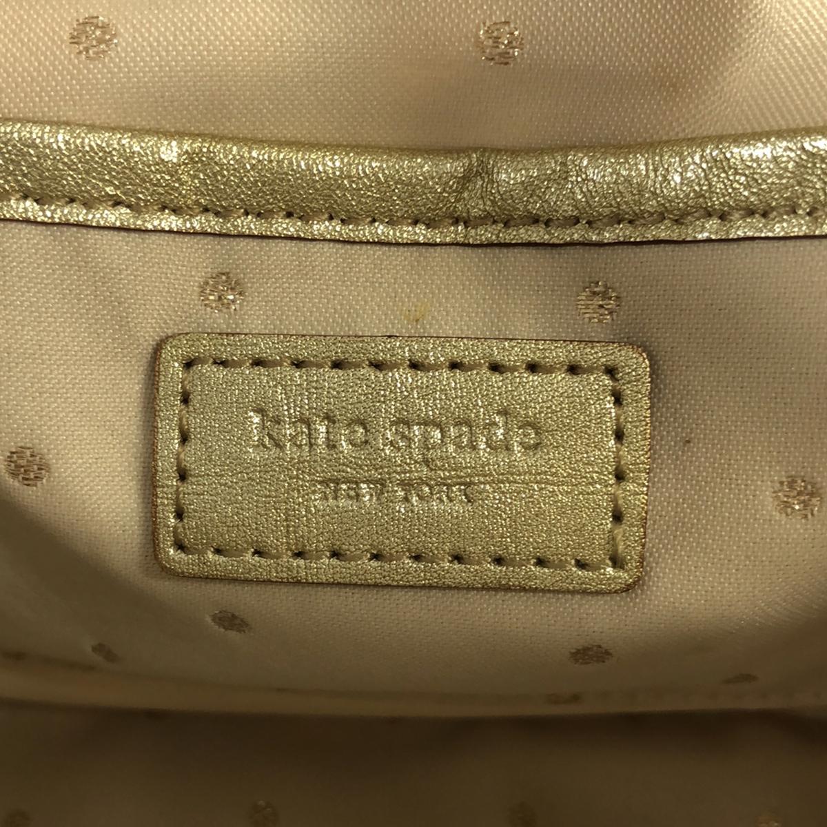 【美品】  KATE SPADE / ケイトスペード | フラワーパンチング チェーンショルダーバッグ | ゴールド | レディース