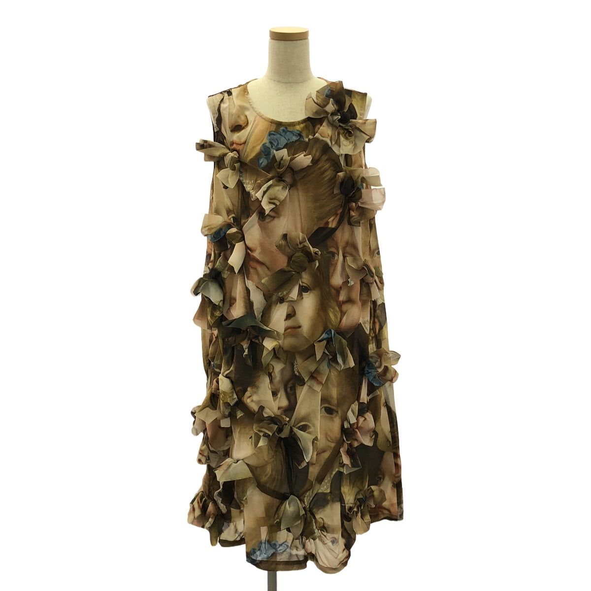 [品相完好] COMME des GARCONS | 2024SS |聚酯臉部全身印花蝴蝶結裝飾洋裝 連身衣 / 有襯裡 | M |多色 |女性的