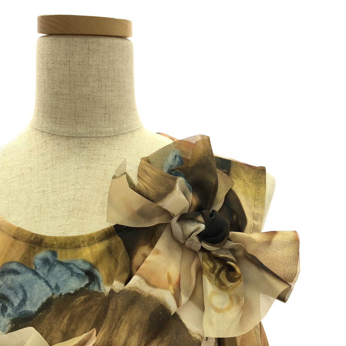 [品相完好] COMME des GARCONS | 2024SS |聚酯臉部全身印花蝴蝶結裝飾洋裝 連身衣 / 有襯裡 | M |多色 |女性的