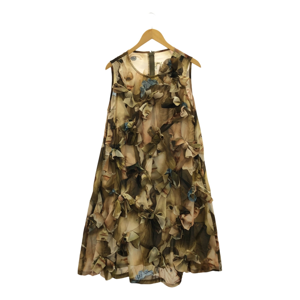 [品相完好] COMME des GARCONS | 2024SS |聚酯臉部全身印花蝴蝶結裝飾洋裝 連身衣 / 有襯裡 | M |多色 |女性的