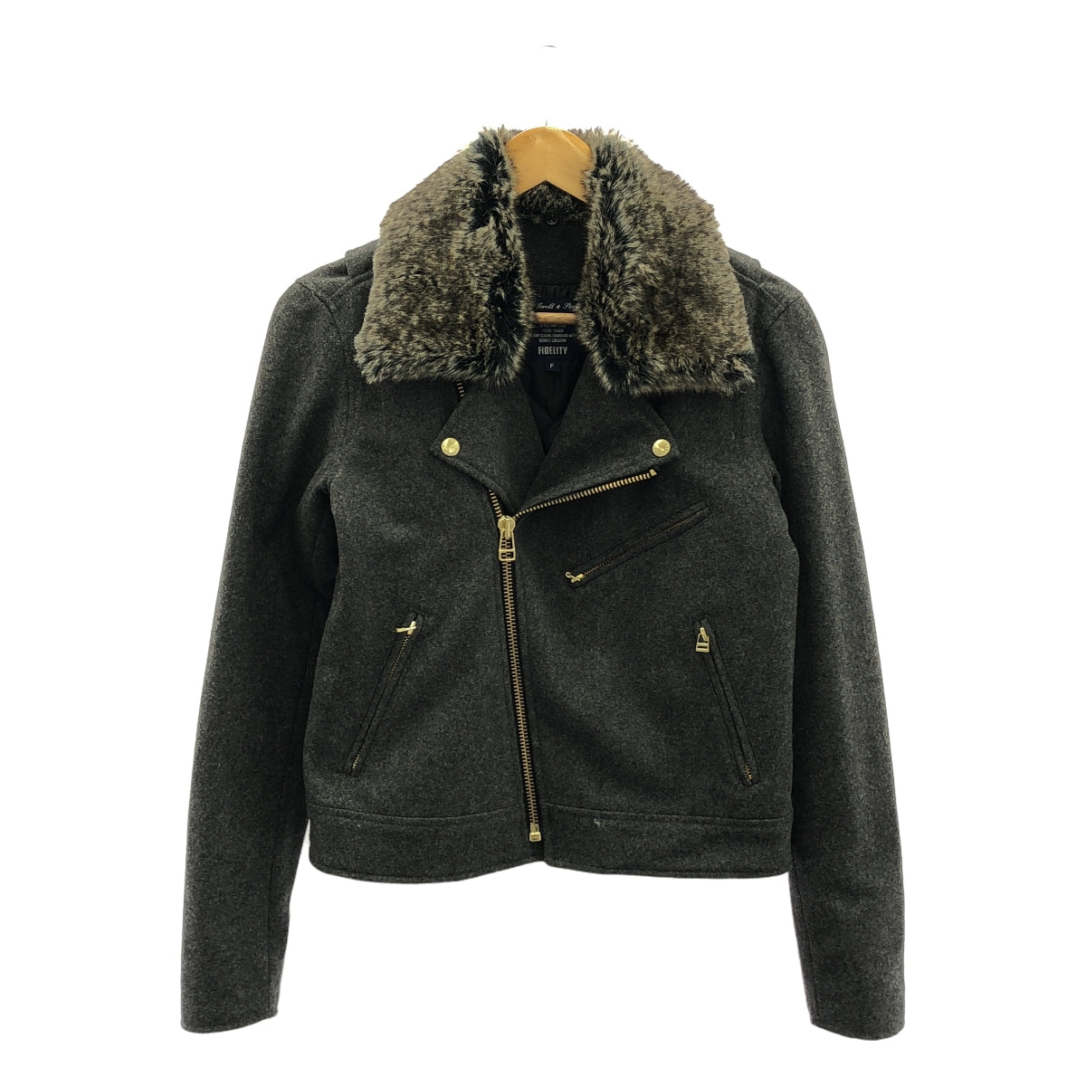 FIDELITY / 피델리티 | Thermore / 울 라이더스 재킷 / 착탈 가능 퍼 포함 / 퀼팅 총 안감 | F | 회색 | 여성