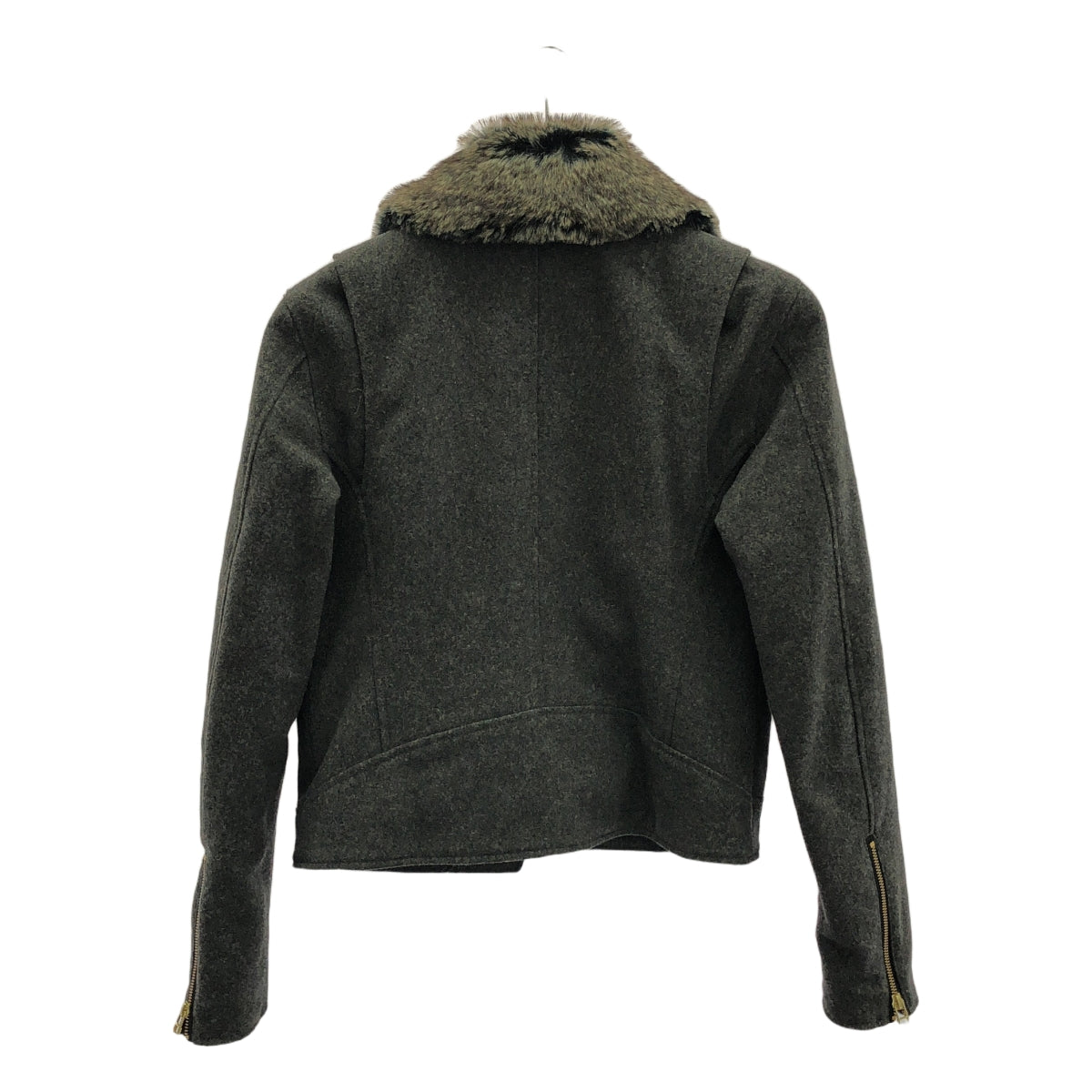 FIDELITY / 피델리티 | Thermore / 울 라이더스 재킷 / 착탈 가능 퍼 포함 / 퀼팅 총 안감 | F | 회색 | 여성