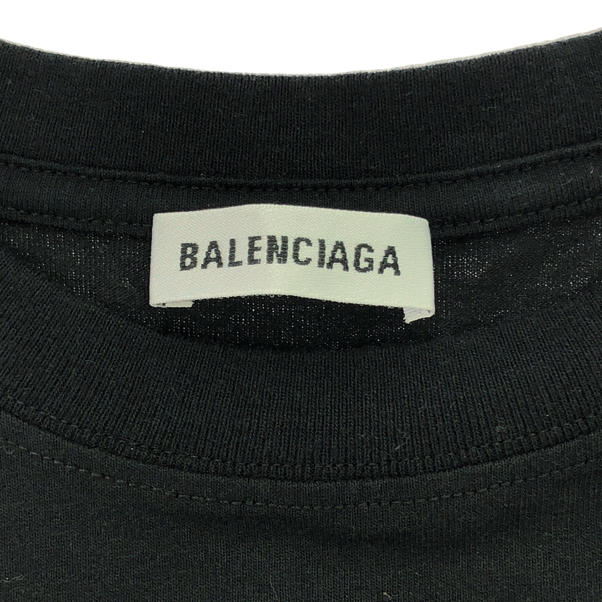 BALENCIAGA | 2019 | Cotton Logo Flag Cut and Sew | XS | Black | Women's