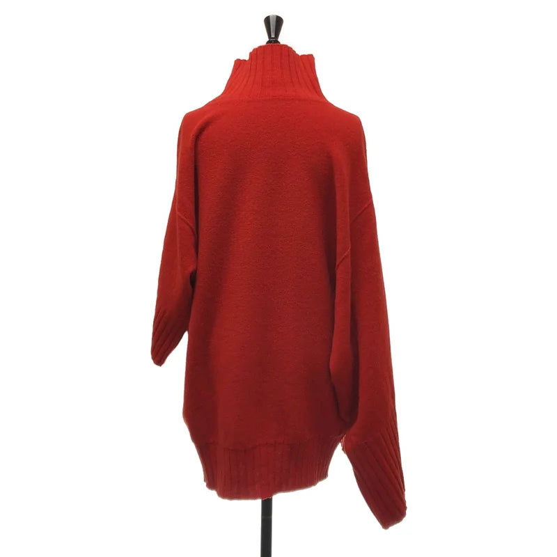 ISSEY MIYAKE / 三宅一生 | 2025AW | 羊毛不對稱高領針織衫 | 2 | 女款