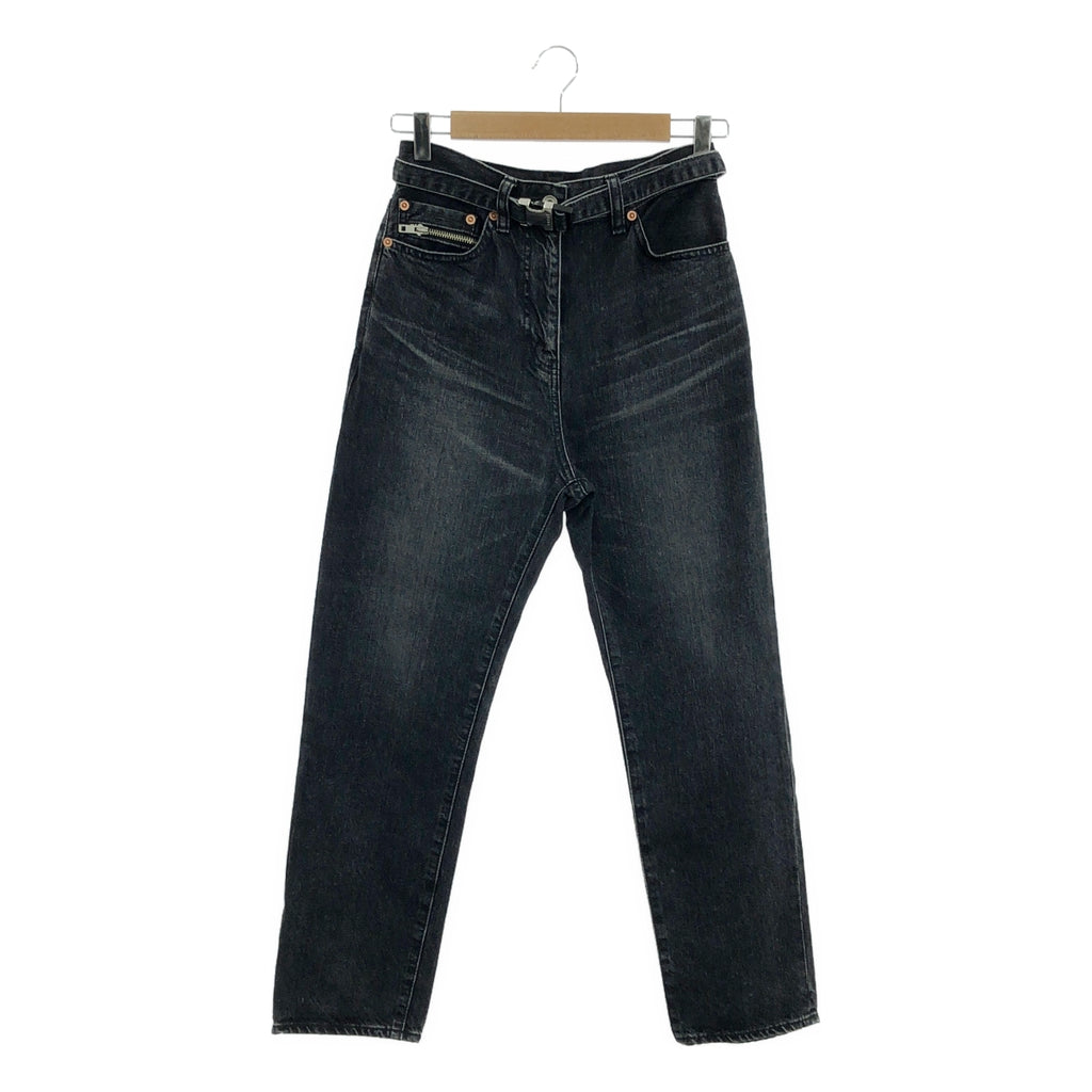 sacai / 사카이 | 2023SS | Boot Cut Denim Pants 부츠 컷 데님 팬츠 | 0 | 블랙 | 여성