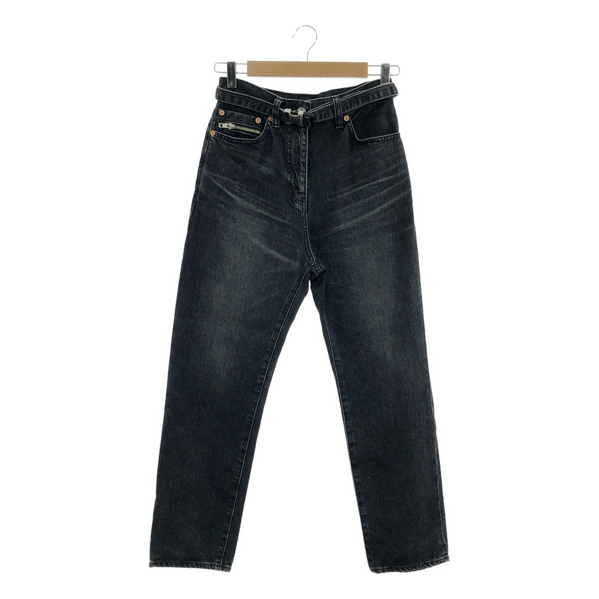 sacai / 사카이 | 2023SS | Boot Cut Denim Pants 부츠 컷 데님 팬츠 | 0 | 블랙 | 여성