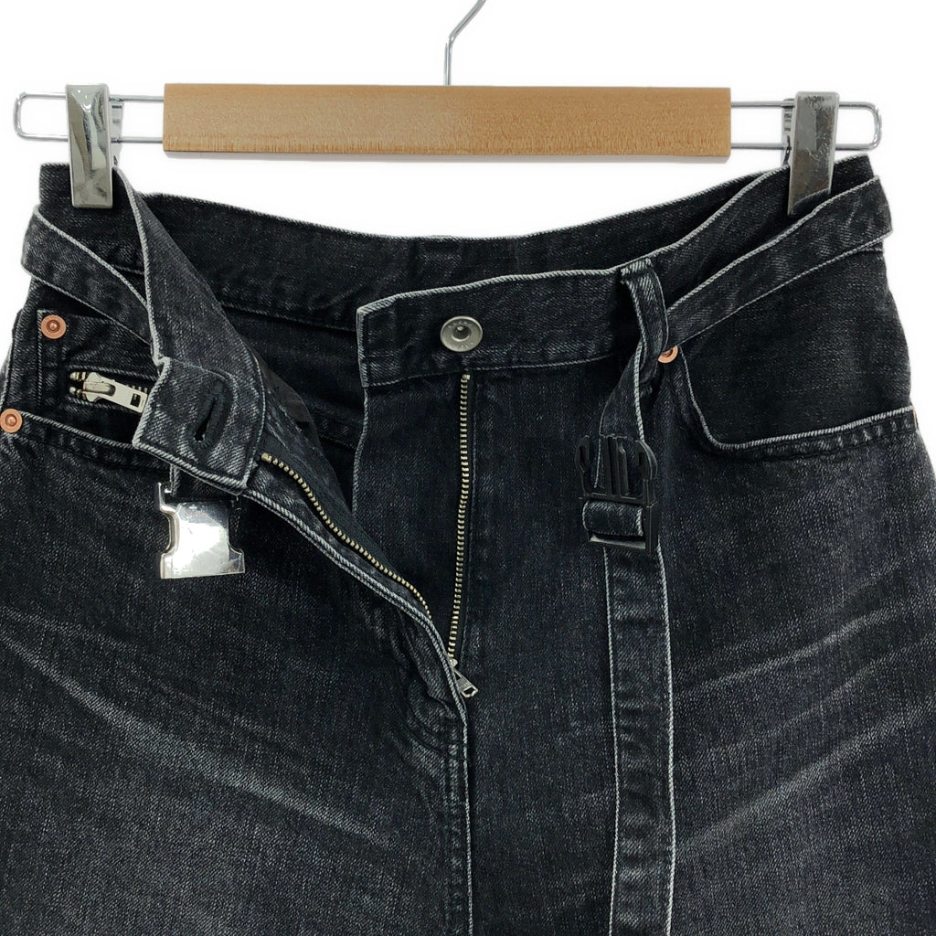 sacai / 사카이 | 2023SS | Boot Cut Denim Pants 부츠 컷 데님 팬츠 | 0 | 블랙 | 여성
