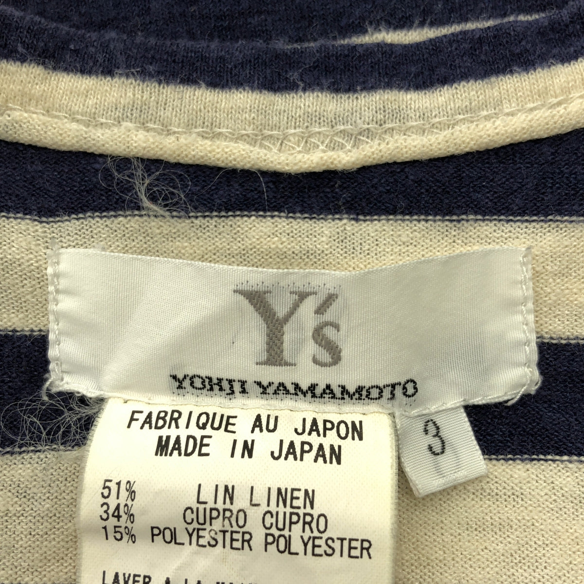 Y'S ワイズ コンビカットソー　トップス ヨウジヤマモト Y's for men DOUBLE STITCH SHIRT / CELLULOSE LAWN (BLACK)の