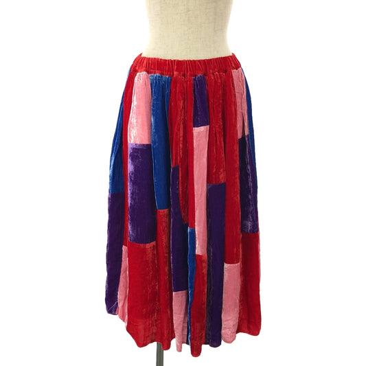 COMME des GARCONS COMME des GARCONS / Comme des | 2021AW | Velour patchwork long skirt | XS | Multicolor | Women's