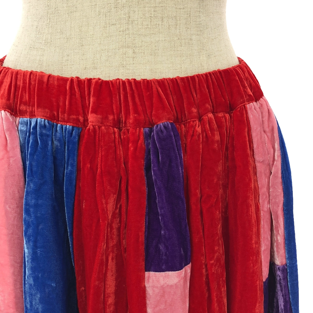 COMME des GARCONS COMME des GARCONS / 콤콤 | 2021AW | 벨벳 패치워크 롱 스커트 | XS | 멀티 컬러 | 여성