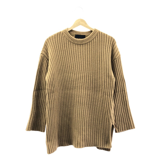 UNUSED / 언유즈드 | RIB CREW NECK KNIT / 리브 크루넥 슬릿 니트 스웨터 | 0 | 여성