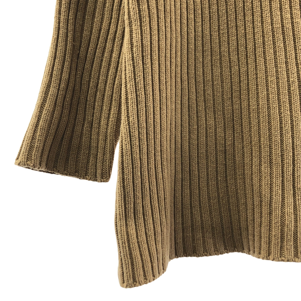 UNUSED / アンユーズド | RIB CREW NECK KNIT / リブ クルーネック スリット ニット セーター | 0 | ブラウン | レディース