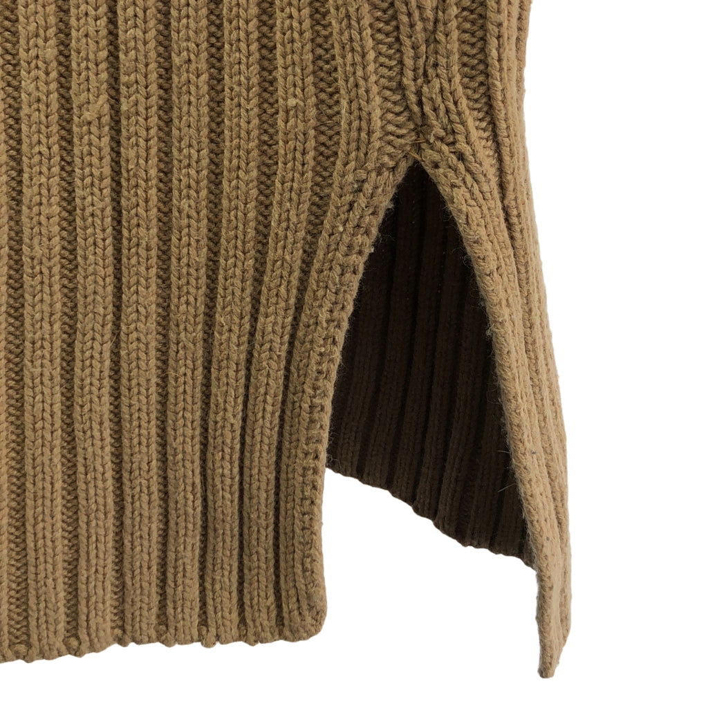 UNUSED / アンユーズド | RIB CREW NECK KNIT / リブ クルーネック スリット ニット セーター | 0 | ブラウン | レディース